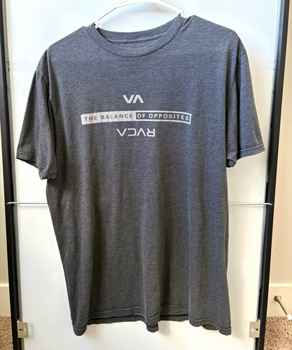 Rvca men gray crew - men’s, neck